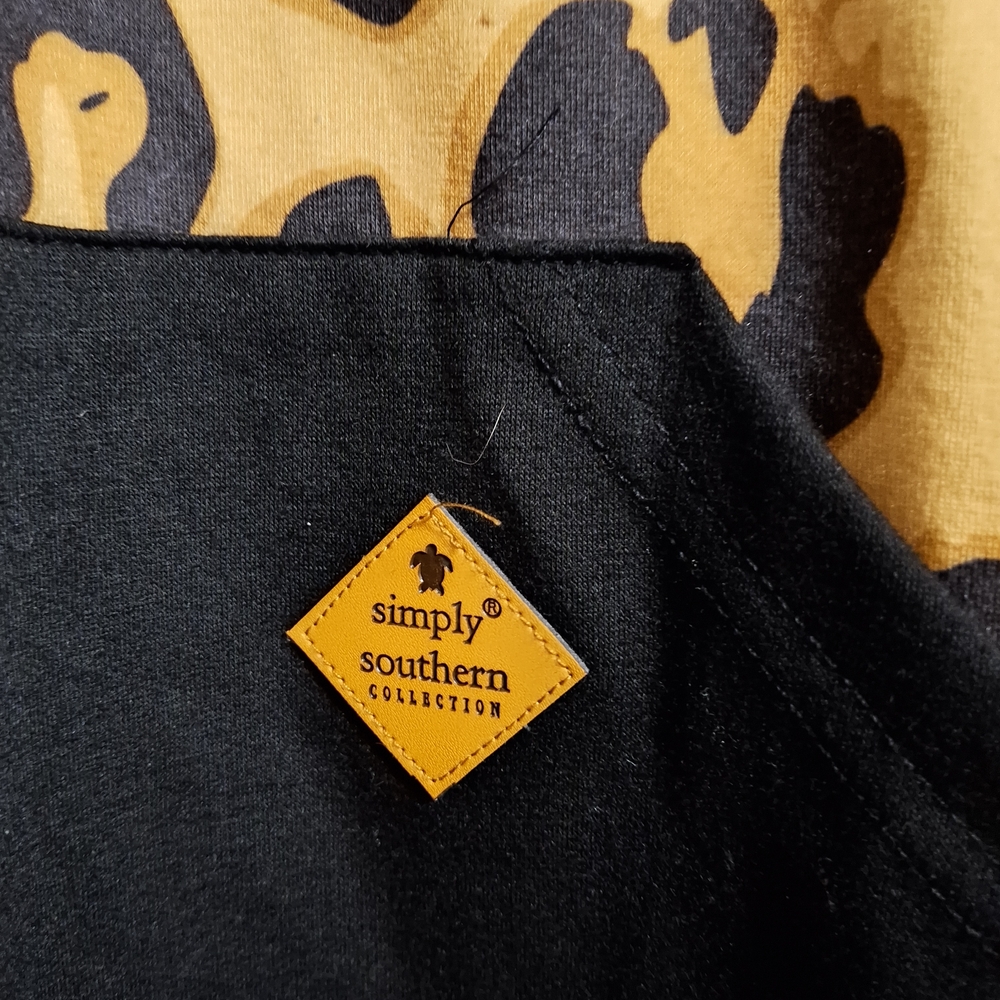 Simply Southern Leopard Print Hoodie - Black and Tan - Picture 2 of 4